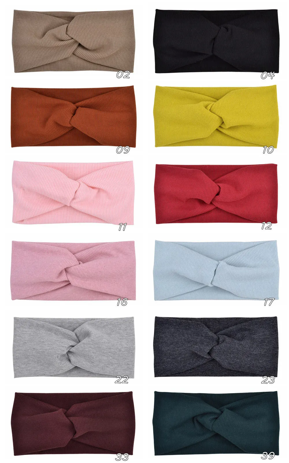 Baby Stirnband Yoga Sport Mädchen Kinder Kinder Erwachsene Frauen Bandage Solide Twisted Knotted Weiche Haar Zubehör Turban Große Größe Image