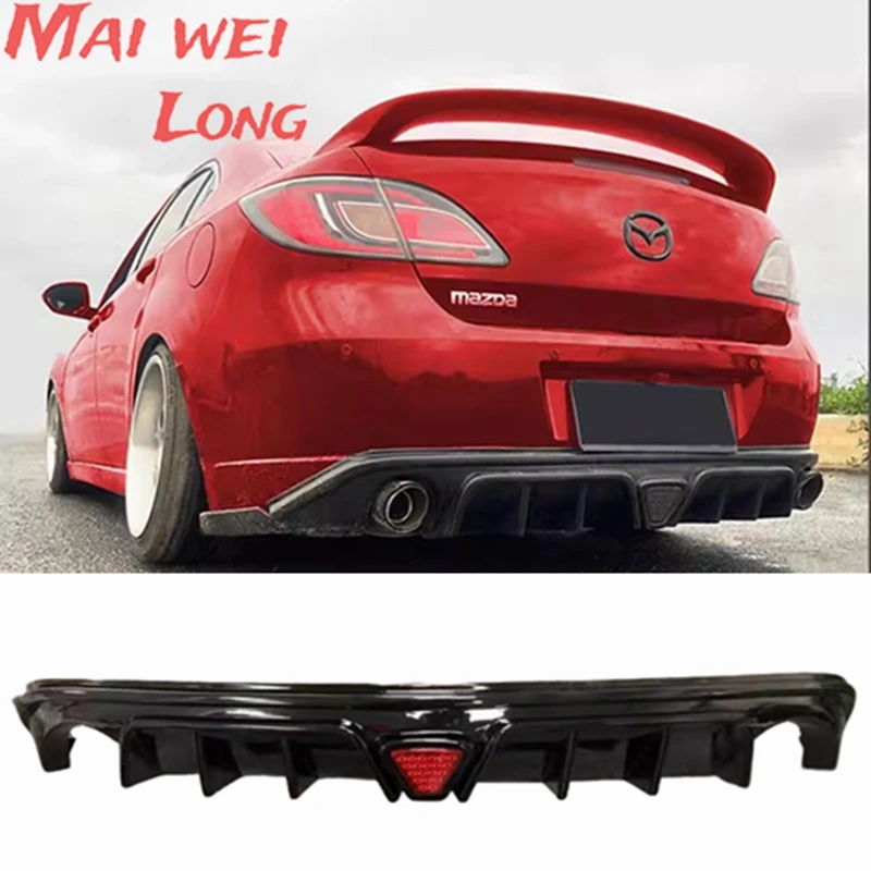 Für 2009-2015 Mazda 6, GR Typ Glänzend Schwarz Hinten Stoßstange Diffusor Spoiler Lippe Flügel Body Kit Splitter Auto zubehör Upgrad Image