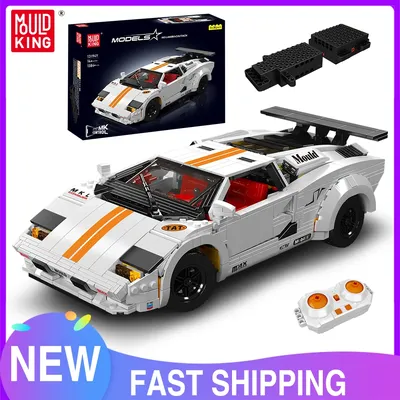 Mould KIng 13194Y 13195H Technisches Auto Baustein APP RC Steuerung MOC-82416 Lamborghini Countach Spielzeug Kinder Weihnachtsgeschenk Image