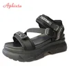 Aphixta Große Größe 43 Luxus Designer Plattform Frauen Sandalen Schwarz Chunky Sandale Sport 7cm Keil Schuhe Für Frau Sommer schuhe