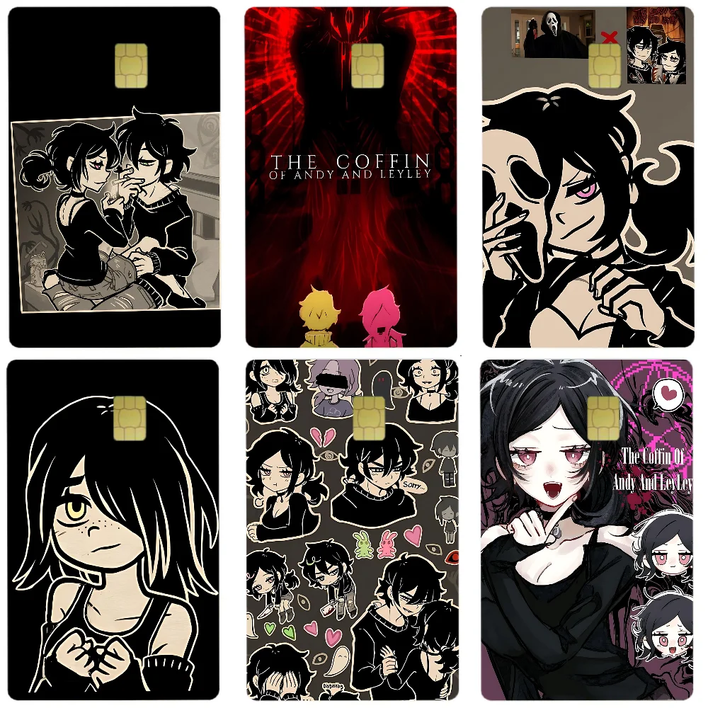 Der Sarg von Andy und Leyley Cartoon-Aufkleber, Aufkleber-Hülle für kleine Chip-Kredit-Debit-Karte, wasserdicht, kein Verblassen Image