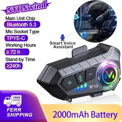 Bluetooth 5,3 Helm Headset drahtlose Freis prec heinrich tung Telefon Kit Motorrad wasserdichte Image