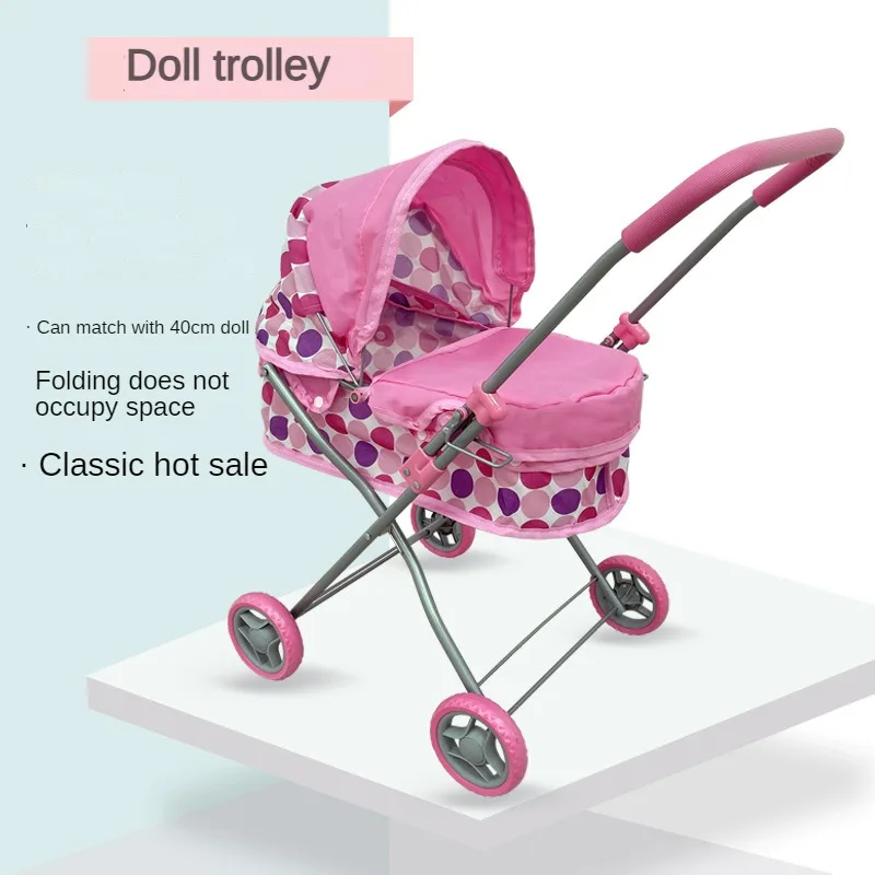 Faltbare Puppe Kinderwagen Kinderwagen Simulation Puppe Kinderwagen Spielen Haus Puppe Zubehör Falten Baby Puppe Kinderwagen Rolle Spielen Jungen Gilrs