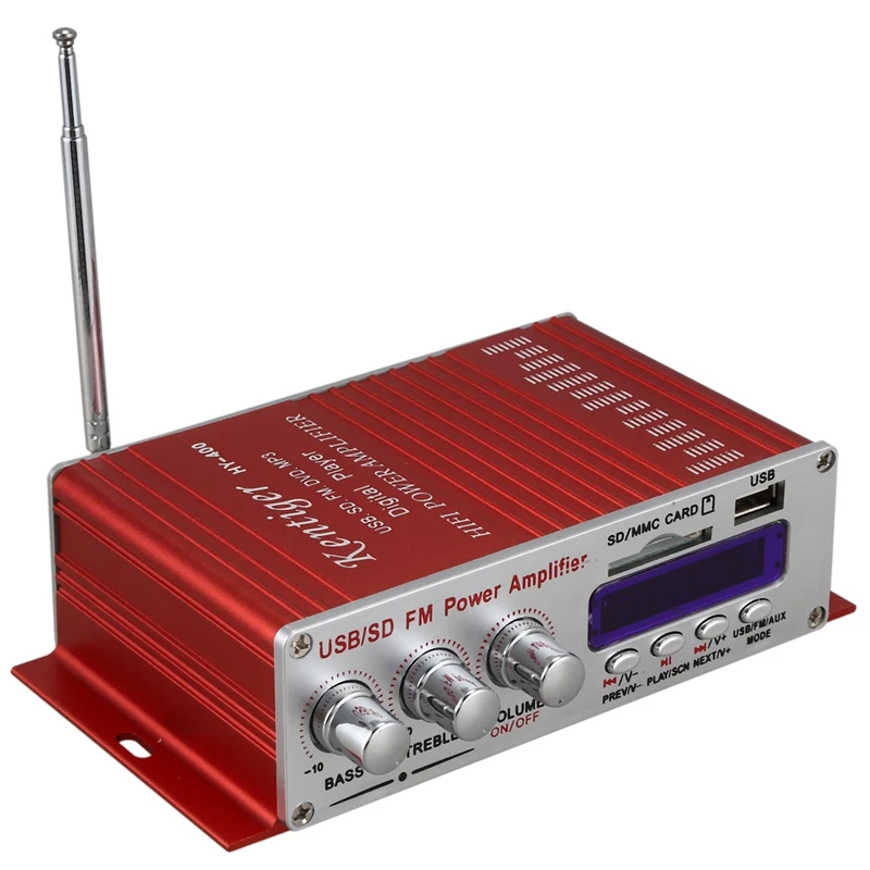 AUFSTIEG-Kentiger Hy-400 Hallo-fi Auto Stereo Verstärker Radio Mp3 Lautsprecher Mit Fm Lcd Display Power Player Für Auto Motorrad fern Co Image