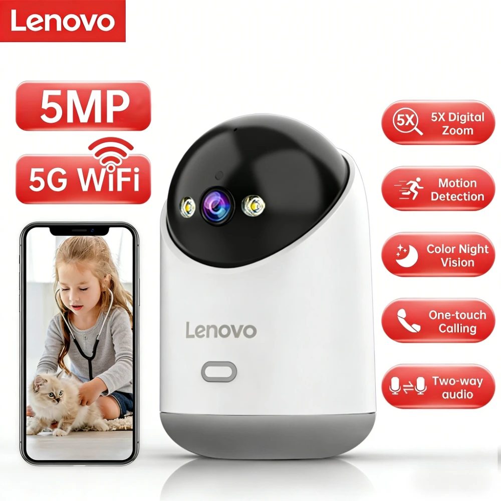 Lenovo 5MP WiFi Kamera Smart Home Indoor IP Kamera Volle Farbe Nacht Auto Tracking Sicherheit CCTV Überwachung Baby Monitor Image