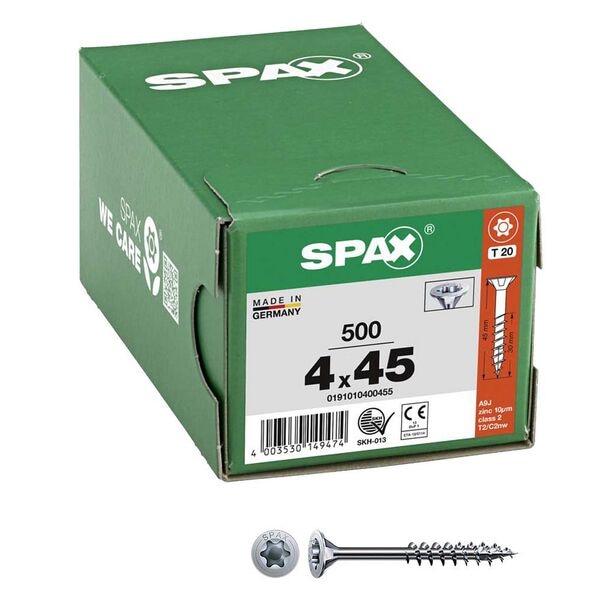 SPAX Universalschrauben T20 Senkkopf WIROX 4 x 45 mm 500 Stück Image
