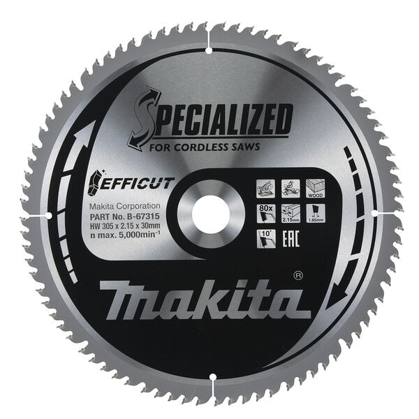 makita Kreissägeblatt »B-67315« 305,0 mm 80 Zähne braun Image