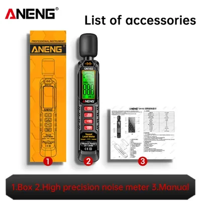 GN102 Mini Decibel Meter HD Screen Display DB Noise Meter 30-130dB Sound Tester ANENG Household