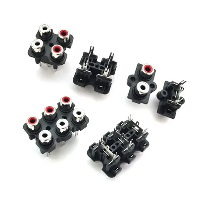 2/5/10PCS 2/4/6Hole RCA Female Stereo Audio Jack AV Audio Input Socket Connector Lotus Row Amplifier Interface Signal Connection