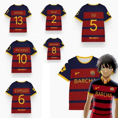 Blue Lock Fc Barcha Football Jersey Megauru Bachira Role-Playing Shirt Blue Lock Men's And Women's