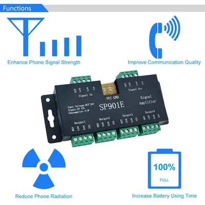 SP901E Led SPI Controller DC5V-24V LED Signal Amplifier 4CH Group Amplifier for Dmx512 Led Pixels