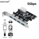 Scheda di espansione PCI-E USB 3.0 a 4 porte Adattatore HUB PCIe USB 3.0 Multiplicatore scheda PCI