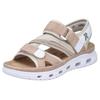 Trekkingsandale RIEKER SPORT, Damen, Gr. 41, rosa (altrosa, creme), Lederimitat, Textil, sportlich, Schuhe, Outdoorsandale, Sommerschuh, Sandale mit praktischen Klettverschlüssen, Topseller