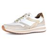 Keilsneaker GABOR "FLORENZ", Damen, Gr. 37, weiß, hellbeige, leo, Glattleder, Veloursleder, casual, Schuhe, Freizeitschuh, Halbschuh, Schnürer in Schuhweite G (=weit)