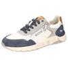 Sneaker MUSTANG SHOES, Herren, Gr. 43, sanftes weiß, blau, grau, Lederimitat, kontrastfarbene Details, casual, Schuhe, Runners Sneaker mit Außenreißverschluss