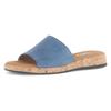 Pantolette GABOR "RHODOS", Damen, Gr. 39, blau (jeansblau), Kalbsleder, unifarben, klassisch, Schuhe, Sommerschuh, Komfortschuh, kleiner Stretcheinsatz, Weite G (=weit)