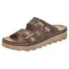 Pantolette RIEKER, Damen, Gr. 36, braun (braun, beige), Lederimitat, sportlich, Schuhe, Sommerschuh, Schlappen, Hausschuh mit verstellbaren Schnallen