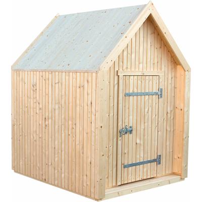 Spielhaus PLUS "Classic - 144×124 cm - unbehandelt - inkl. Dachpappe/Aluminiumleisten", beige (natur), Spielhäuser, KinderB:144cm H:124cm T:124cm, Holz, Made in Europe, B:144cm H:124cm T:124cm