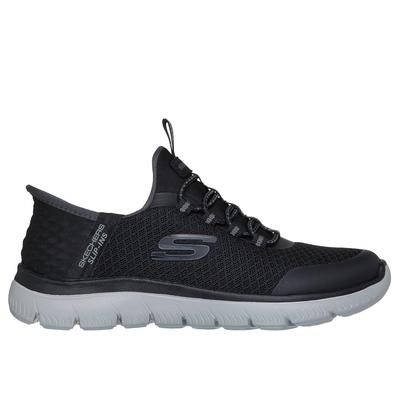 Skechers Boy's Slip-ins: Summits - High Range Sneaker | Size 10.5 Wide | Black/Charcoal | Textile/Synthetic | Vegan | Machine Washable