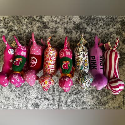Pink Victoria's Secret Accessories | Bundle Of 8 Victoria’s Secret Pink Collectable Pink Dogs Assorted Prints | Color: Pink | Size: Os