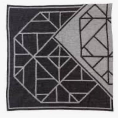 Tory Burch Bedding | Tory Burch Geometric Gray And Black 100% Cashmere Throw Blanket | Color: Black/Gray | Size: 49.5” X 52”