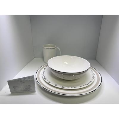 Kate Spade New York Dining | Kate Spade New York 875135 Union Square Taupe Dinnerware 16-Piece Dinnerware Set | Color: Red | Size: Os
