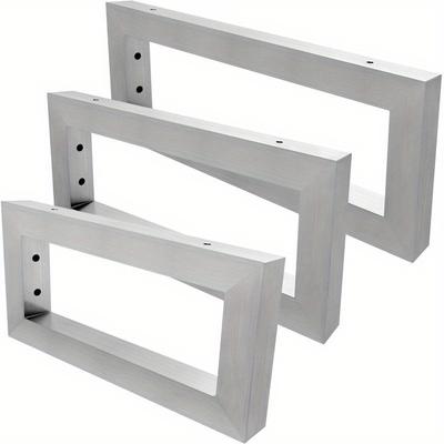 TEMU 2pcs Stainless Steel Wall Brackets For Washbasin - Rustproof, High Capacity Shelf Supports With Pre-drilled Holes, 30cm/35cm/40cm Height Options, Brushed For Bathroom, Kitchen & Tool Room Image
