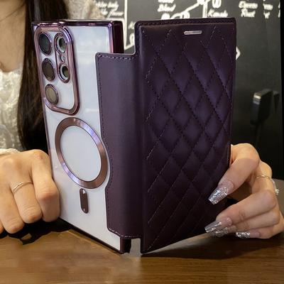 TEMU Flip Cover Leather Magnetic Clear Case Fe Plus A55 A35 A15 A05 A05s Slot Card Wallet Cases Image