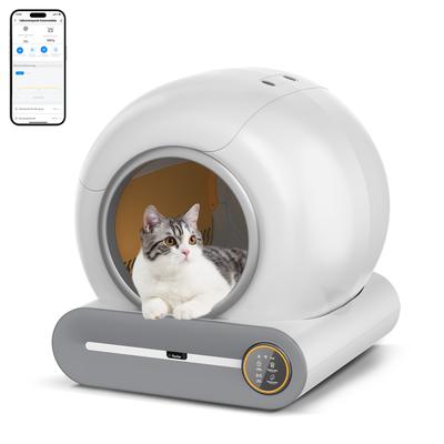 TEMU Self Cleaning Cat Litter Box Self-cleaning Odor Removal 65l+9l With Trash Bags Large Capacity Cat Toilet For Multiple Cats Image