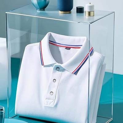 TEMU Men's Shirt - Stylish Business Casual, Button-up With Colorful Stripes, Spring/fall, Workwear Shirt|buttonup Shirt|polo Shirt Image