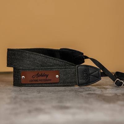 TEMU Adjustable Personalized Pu Leather Camera Strap - Handmade Custom Engraved Neck Strap For Dslr, Mirrorless & Digital Cameras Image
