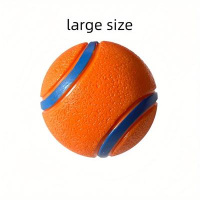 TEMU 1/2pcs Dual-tone Squeaky Dog Toy Ball - Durable Rubber, Bite-resistant, Bouncy Training Ball For Outdoor Play, Pet Toy| Dog Toy|durable Dog Toy, Without Battery Image