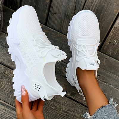 TEMU Women's Breathable Mesh Athletic Sneakers - Comfortable Cushioned Sole, Lightweight Running & Casual Shoes, For All Image