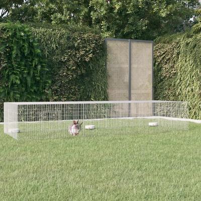 TEMU Rabbit Cage 3-part, Garden Cage For Pets, 325 X 109 X 54 Cm, Galvanized Iron Image