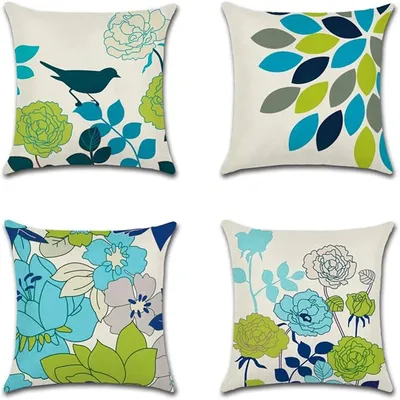 Kissenbezüge mit Eukalyptus-Aufdruck, frische und natürliche Ästhetik, Wohnzimmer-Sofa-Kissenbezug, Image