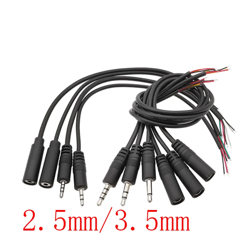 2 Stücke 2,5mm 3,5mm Stecker Weibliche Jack Stecker 2Pin / 3Pin / 4Pin Verlängerungskabel DIY Audio Mikrofon Reparatur Kabel Image