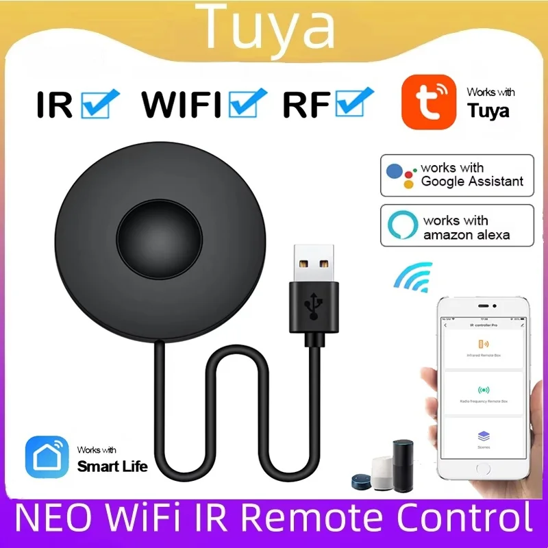 Tuya Smart WiF RF IR Fernbedienung Smart Home Infrarot Controller für Klimaanlage ALLE TV LG TV Unterstützung Alexa Google Hause