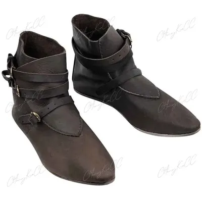 Halloween Costume Medieval Retro Punk Men Knight Pirate Prince PU Leather Shoes Women Gothic Vintage Image