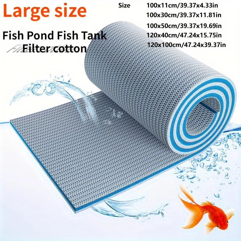Große 8-lagige wiederverwendbare Aquarium-Schwammfiltermatte – leistungsstarker Biofilter für Aquarienfilter und Teiche, leicht zu schneiden und zu reinigen Image