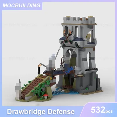 31120 Zugbrücke  Verteidigung Remake Modell MOC Bausteine DIY Montieren Ziegel Burg Architektur Image