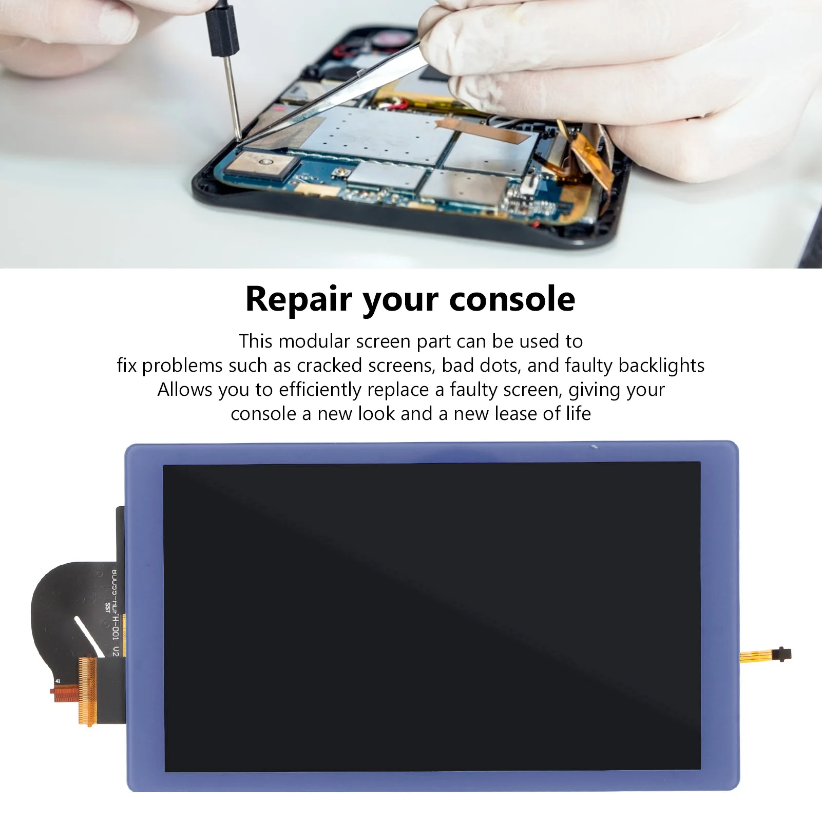 LCD-Display, hochauflösender Ersatzbildschirm, breiter Farbraum, passend für die Reparatur mit Hintergrundbeleuchtung für die Nintendo Switch Lite-Konsole Image