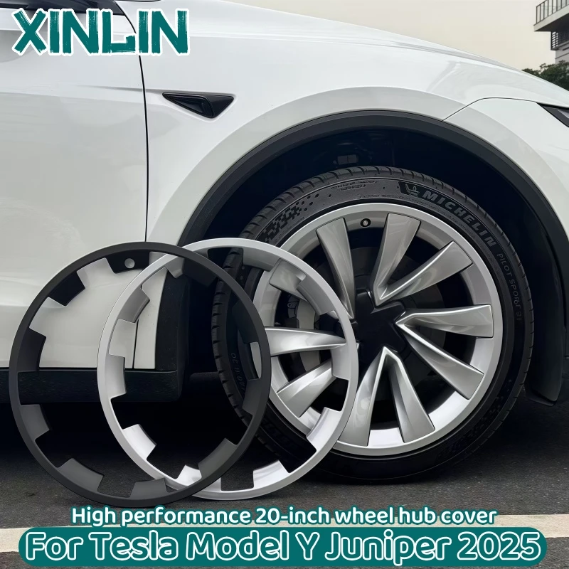 Für Tesla Model Y Juniper 2025 20 Zoll Räder ABS Felgenschutz Felge Auto Radkappenabdeckung Schutz Radkappe Patch Kratzfeste Radkappe Image
