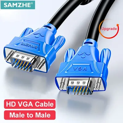 SAMZHE 1080P Stecker auf Stecker VGA-Kabel mit Ferritringen Kabel 3+6 D-SUB für Projektor Monitor TV Image