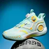 Leichte atmungsaktive Männer Basketballs chuhe Größe 31-45 Drehknopf Design Unisex Schuhe Mode