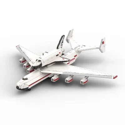 Moc 1:110 Buran mit Antonov AN-225 Trägerflugzeug Bausteinmodell Set Energia Buran Rakete Ziegel Image