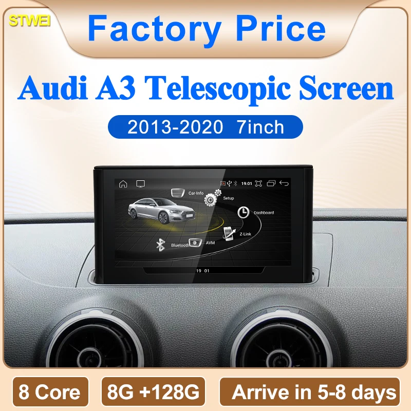 STWEI 2025 Neue 7 zoll Lift Funktion 8 Core Android13 Carplay Für 13-18 Jahre AUDI A3 Auto video-Player Multimedia GPS Navi Bildschirm Image
