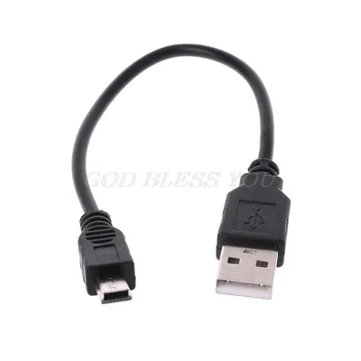 Neue USB Kurze 2,0 A Stecker auf Mini 5 Pin B Datenkabel Ladekabel Kabel Adapter Drop Verschiffen Image