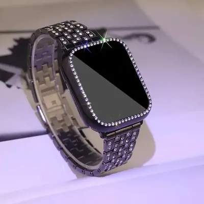 Diamantarmband + Hülle für Apple Watch Band 40 mm 44 mm 41 mm 45 mm 42 mm 46 mm Damenschmuck Metall Bling Armband iWatch SE 5 6 7 8 9 10 Image