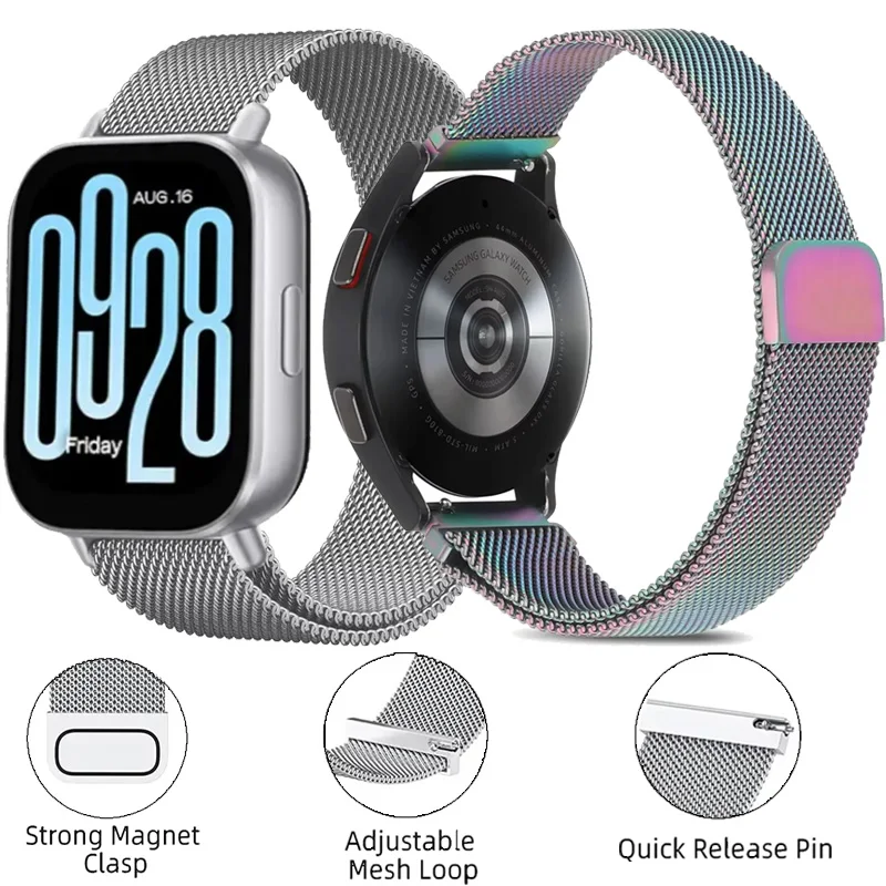 22/20 mm Milanaise-Magnetarmband für Redmi Watch 5, aktives Metall-Edelstahl-Armband, Redmi Watch 5 Lite-Armband correa Image