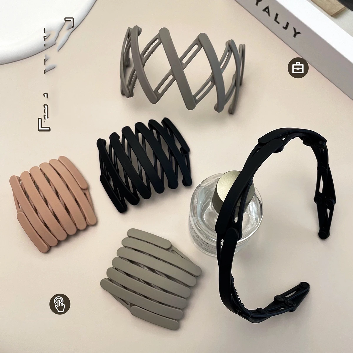 Teleskop faltbares Haarband Frauen reise tragbare Gesichts wäsche spezielle gezahnte rutsch feste gebrochene Haare Stirnband Pony Haarnadel. Image